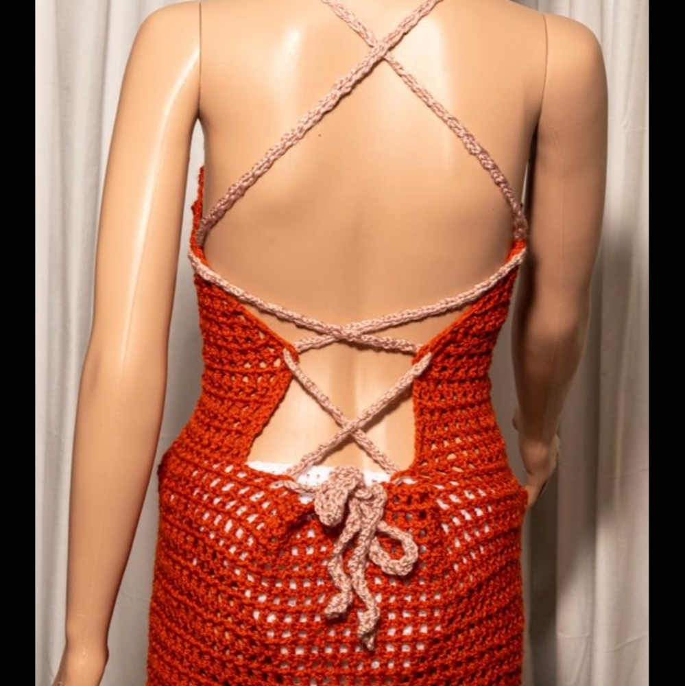 Crochet midi handmade dress